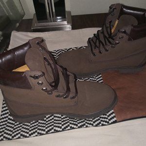 Brown Leather Timberlands